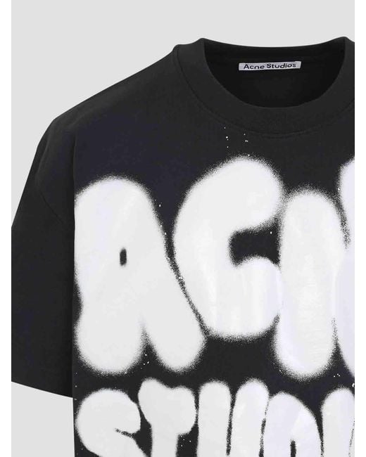Acne Black Cotton T-Shirt for men
