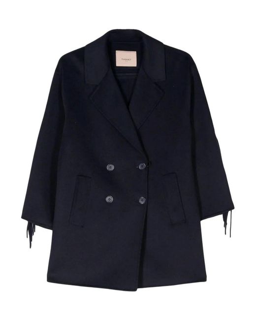 Twin Set Blue Double Breasted Coat