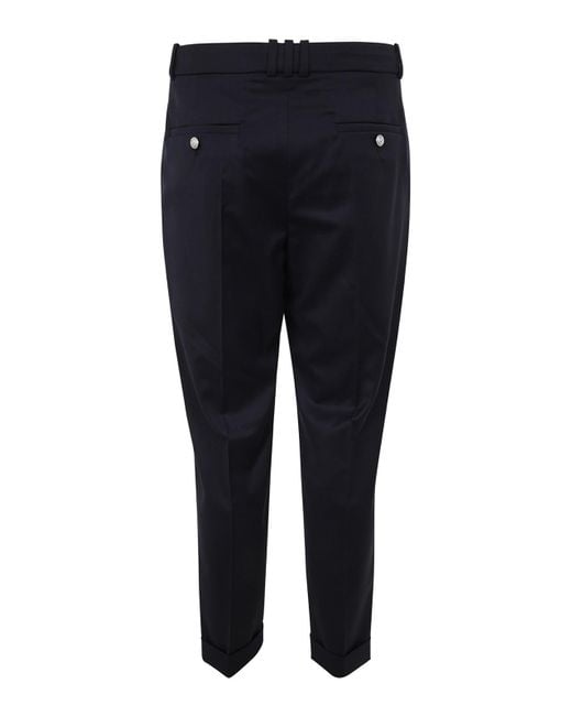 Balmain Blue Straight Tailored Wool Pants for men