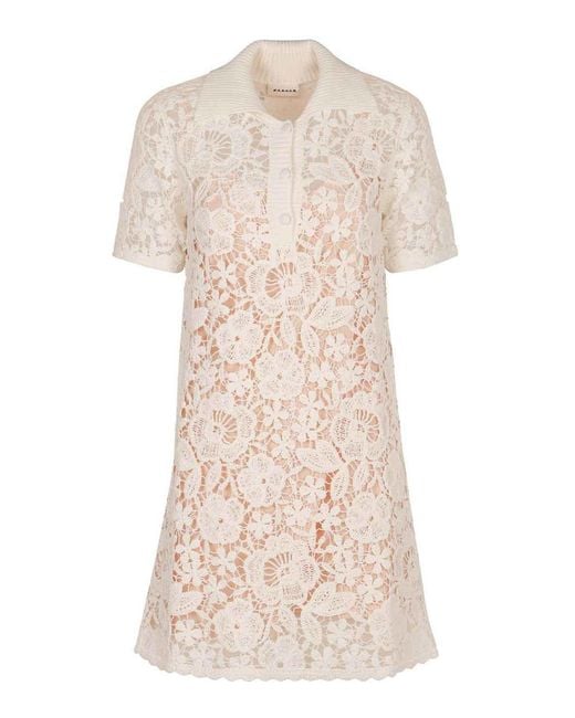 P.A.R.O.S.H. Natural Copper Cotton Mini Dress