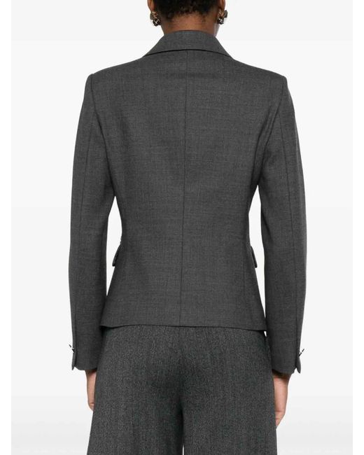 Tagliatore Gray Tailored Jacket With Notched Collar