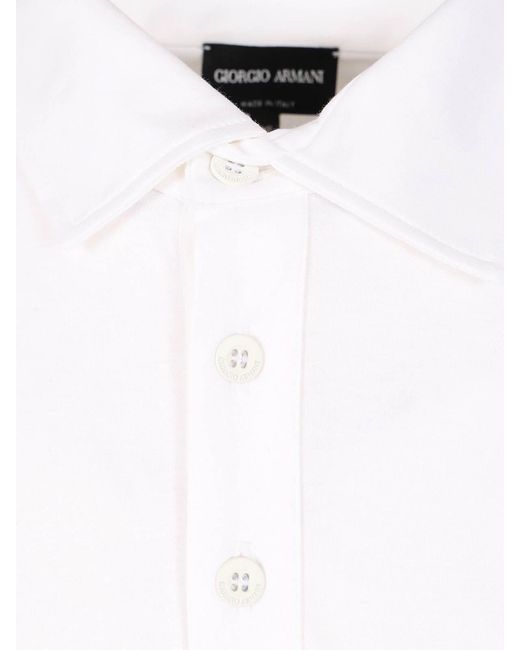 Giorgio Armani White Cotton Polo Shirt for men
