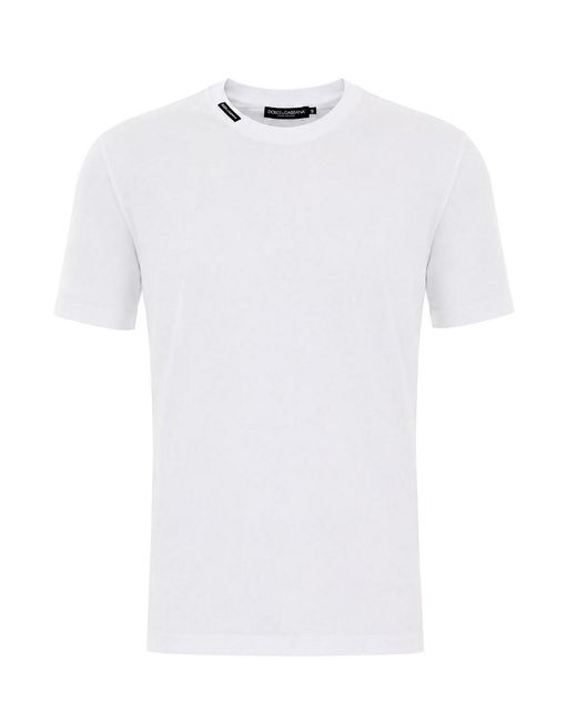 Dolce & Gabbana White Jersey T-Shirt for men