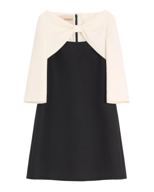 Valentino Garavani Black Wool And Silk Mini Dress