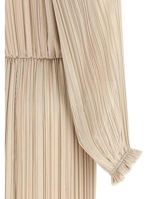 Fabiana Filippi Natural Long Pleated Dress