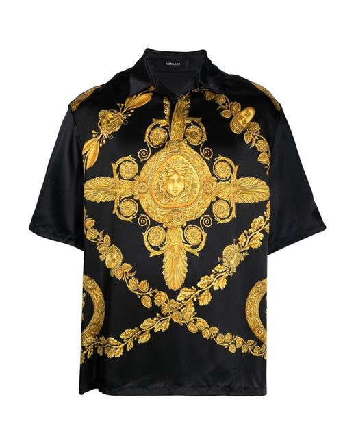 Versace Black Maschera Baroque Polo Shirt for men