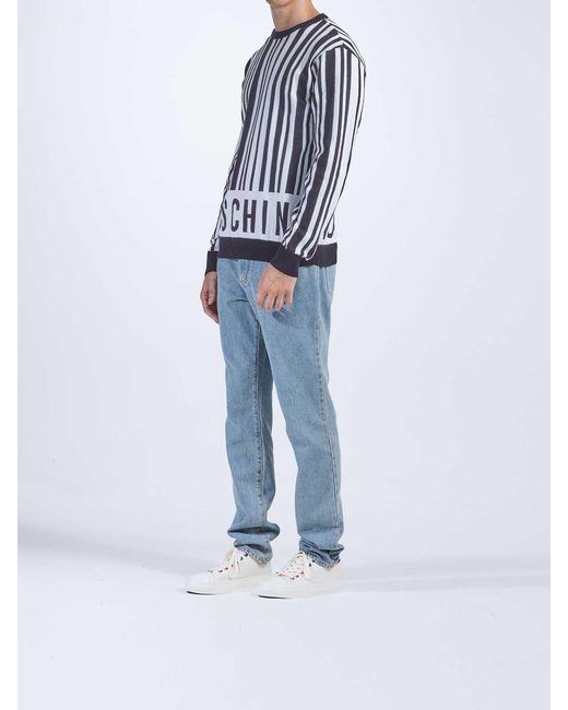 Moschino Black Heritage Barcode Jumper for men