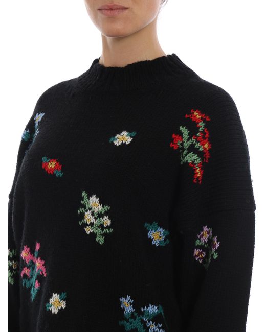 Philosophy Di Lorenzo Serafini Black Multicolour Embroidered Wool Jumper