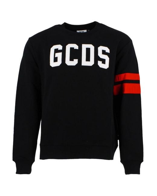 Gcds Black Logo Regular Crewneck for men