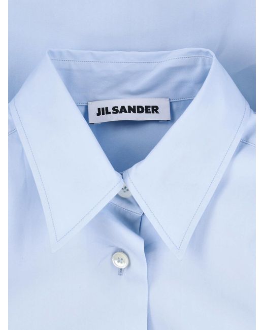 Jil Sander Blue Cotton Poplin Shirt