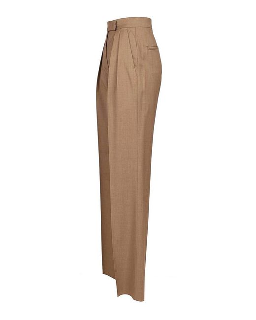 Max Mara Brown Wool Twill Trousers