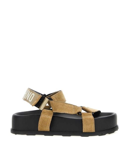 Moschino Natural Suede Sandals