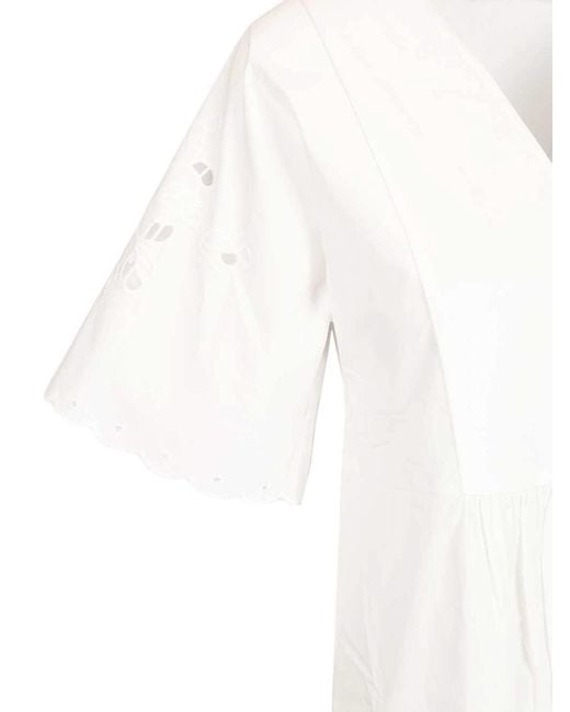 Weekend by Maxmara White Cotton Jersey And Poplin Dress