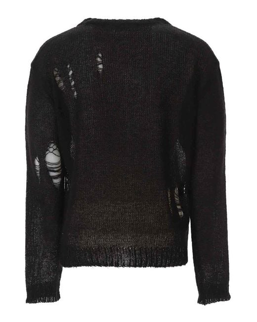 ANDERSSON BELL Black Adsb Kid Mohair Crew-Neck Sweater for men