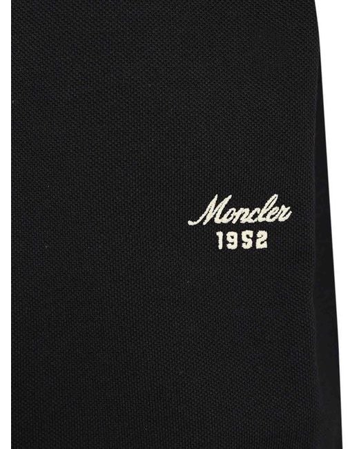 Moncler Black Piqu Polo Shirt for men