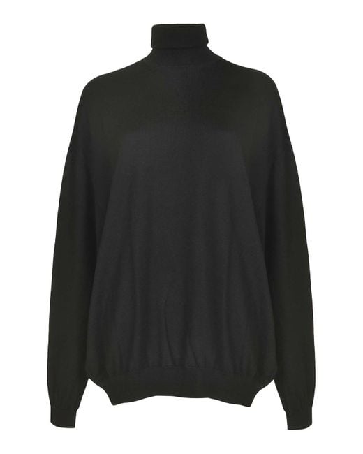 Moschino Black Roll Neck Rib Trim Plain Pullover