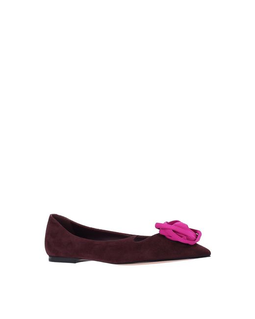 Roger Vivier Red Rose Vivier Ballet Flats