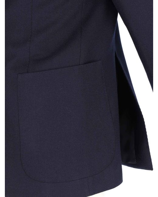 Caruso Blue Blazer Monopetto for men