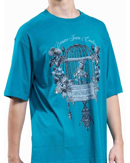 Versace Jeans Couture Blue Tshirt Cage for men