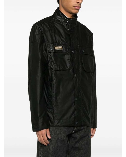 Barbour Black Giacca Merton Wax for men