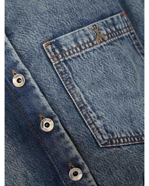 Patrizia Pepe Blue Denim Mini Shirt Dress