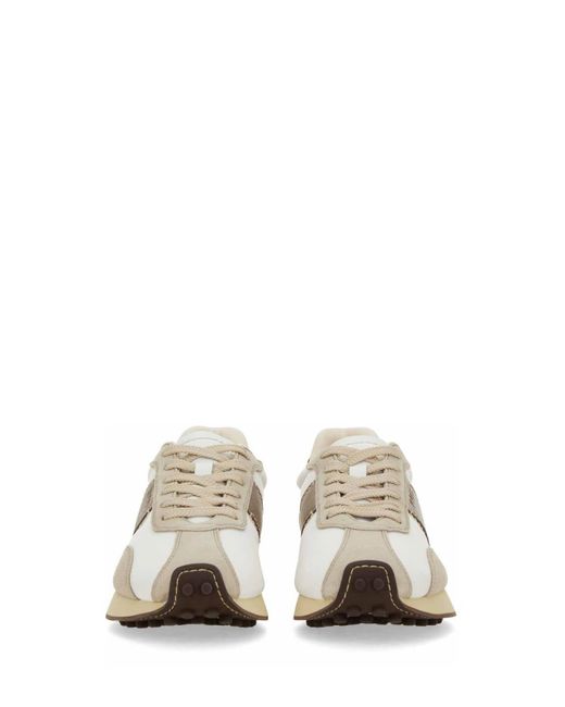 Tod's Natural Leather And Fabric Sneaker