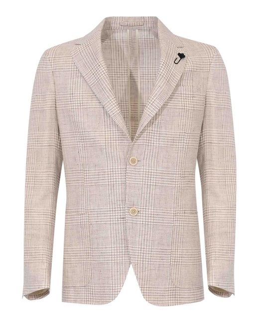 Lardini Natural Single-Breasted Roma Jacket for men