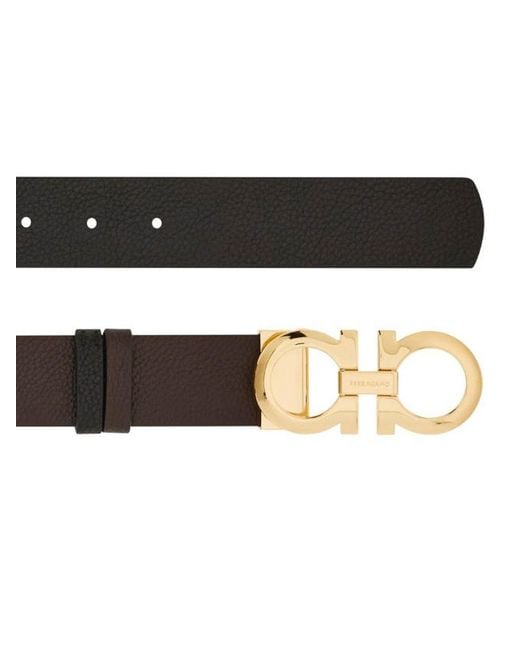 Ferragamo White Reversible Gancini Leather Belt