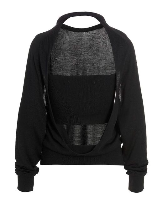 Ramael Black Cut Out Insert Top Sweater