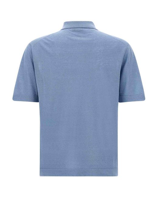 Zanone Blue Short Sleeve Shirt for men