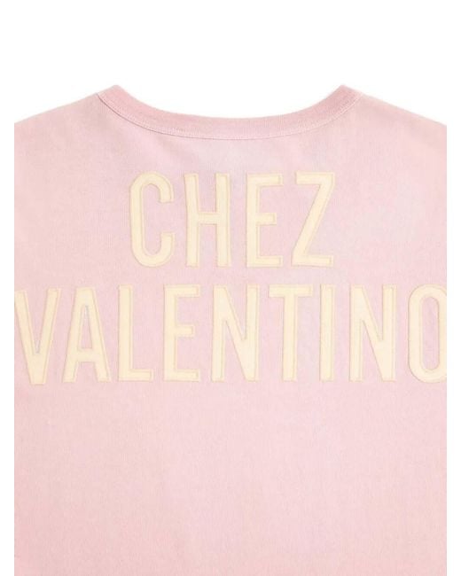 Valentino Garavani Pink Printed Cotton T-Shirt