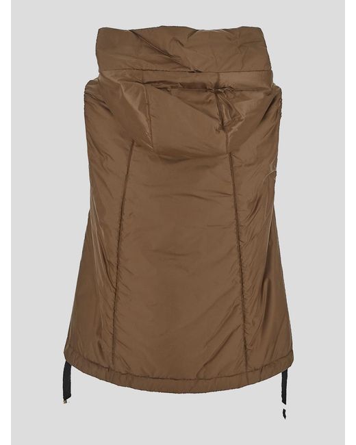 Max Mara Brown Water-resistant Technical Canvas Gilet