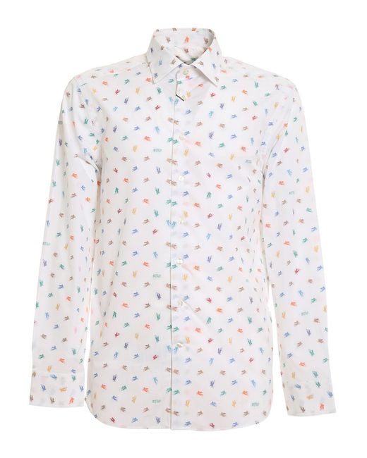 Etro White Embroidered Shirt for men
