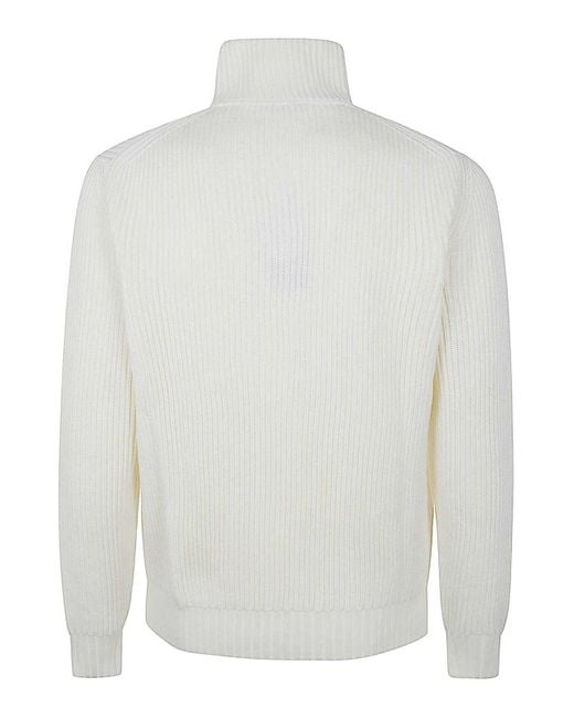 FILIPPO DE LAURENTIIS White Long Sleeves Half Zip for men
