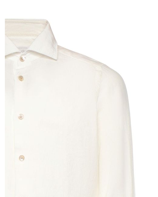 Eleventy White Dandy Linen Shirt for men