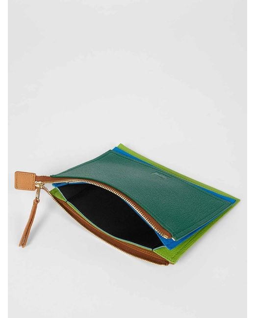 Paul Smith Green Zip Concertina Envelope for men