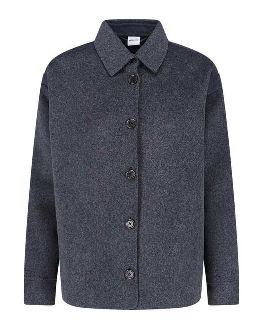 Aspesi Blue Wool Shirt Jacket