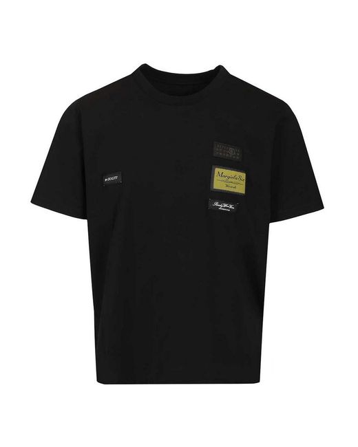 MM6 by Maison Margiela Black Cotton Jersey T-Shirt for men
