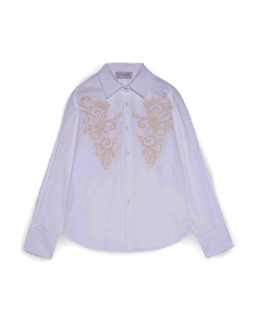 ERMANNO FIRENZE Purple Shirt With Embroidery