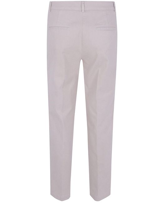 Peserico Gray Strech Gabardine Trousers