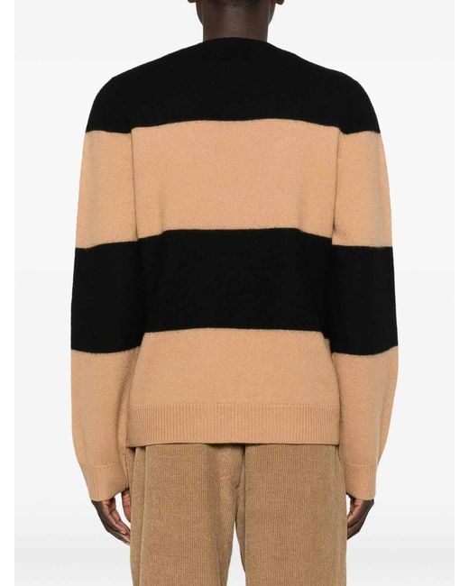 A.P.C. Black Striped Cashmere Sweater for men