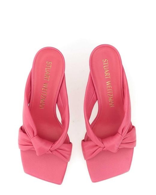 Stuart Weitzman Pink Sandal With Bow