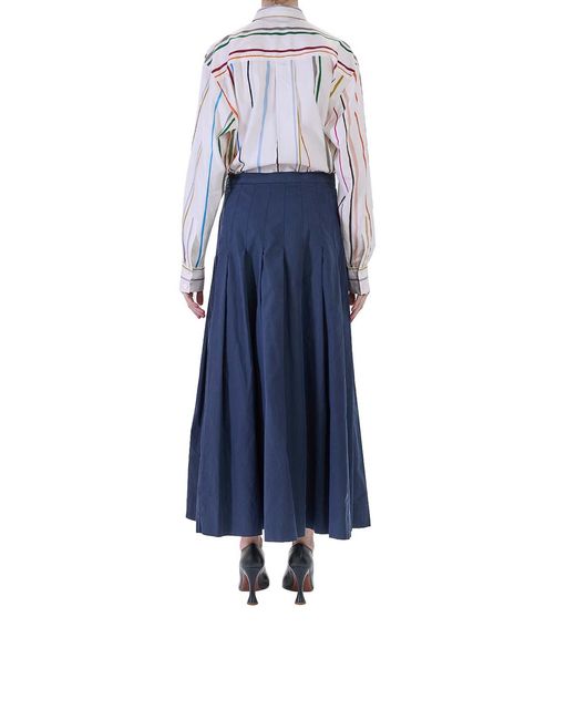 Paul Smith Blue Long Pleated Skirt
