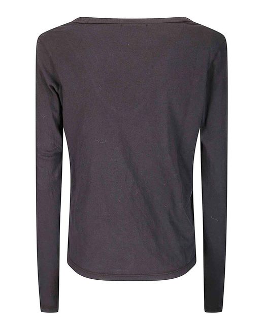 James Perse Blue Deep V L/S Tee