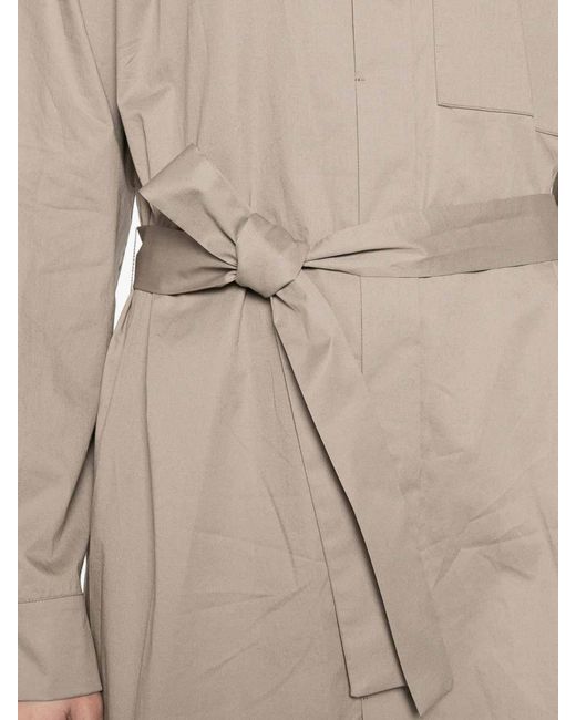 Peserico Natural Taupe Dress With Waist Belt