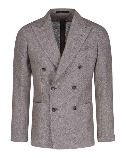 Tagliatore Gray Double -Breasted Blazer for men
