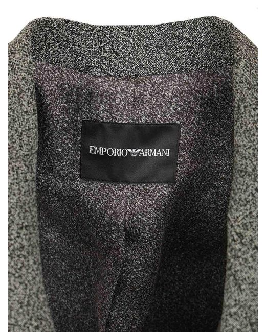 Emporio Armani Gray Double-Breasted Blazer