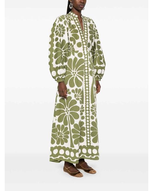 Farm Rio Green Long Dress