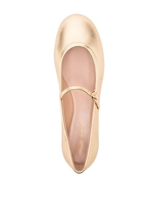 Gianvito Rossi Natural Round-Head Flat Shoes