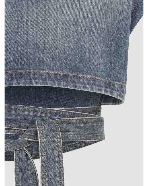 Alaïa Gray Belted Top